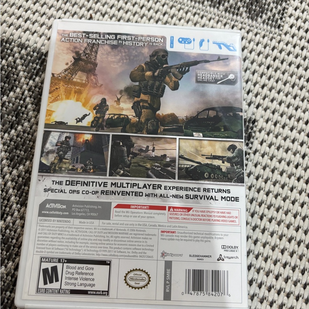 3/20$ Call of Duty: MW3 for Nintendo Wii - Picture 2 of 4